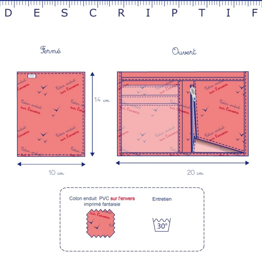 Compact Wallet Striped Blue Gray Glitter 2 Compact Wallet Striped Blue Gray Glitter – Image 2