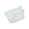 Tiny Coton Clutch Bag Striped Blue Gray Glitter