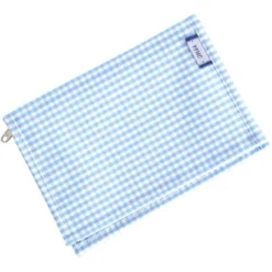 Compact Wallet Sky Blue Gingham