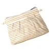 Mini Pleated Clutch Bag Rayé Or Blanc