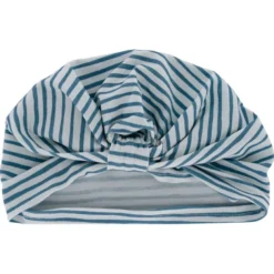 Baby Turban Striped Blue Gray Glitter