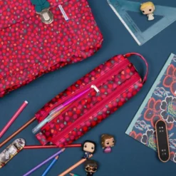 Double Compartment School Kit Pompons Cerise -Chic Bags Soldes 24d43413d32c2d5d8b00b9aaa354