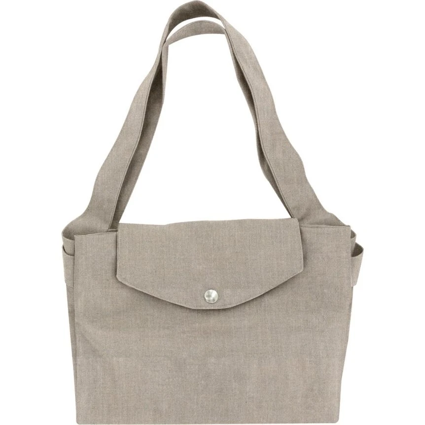 Tote Bag With A Zip Silver Linen 2 Tote Bag With A Zip Silver Linen – Image 2