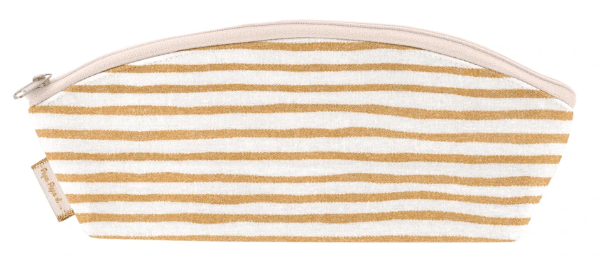 Pencil Case Rayé Or Blanc 1 Pencil Case Rayé Or Blanc