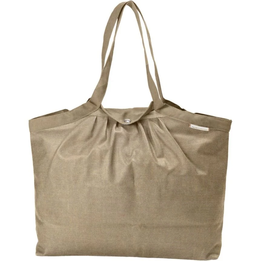 Pleated Tote Bag - Medium Size Golden Linen 1 Pleated Tote Bag - Medium Size Golden Linen