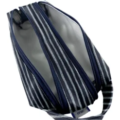 Double Compartment School Kit Striped Silver Dark Blue -Chic Bags Soldes 39418b48424875e112bc3434d00c
