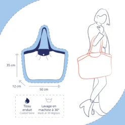 Pleated Tote Bag - Medium Size Passion Bleue -Chic Bags Soldes 3bcac83016f8aa647e78ea5b865e 1