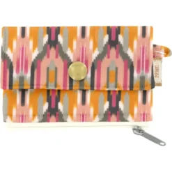 Zipper Pouch Card Purse Ikat Ocre