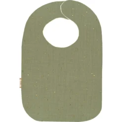 Bib - Baby Size Almond Green With Golden Dots Gauze