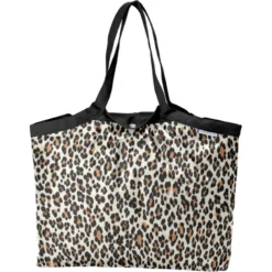 Pleated Tote Bag - Medium Size Leopard