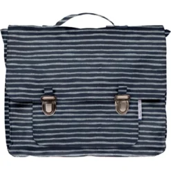 Kids Backpack Striped Silver Dark Blue