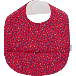 Coated Fabric Bib Pompons Cerise