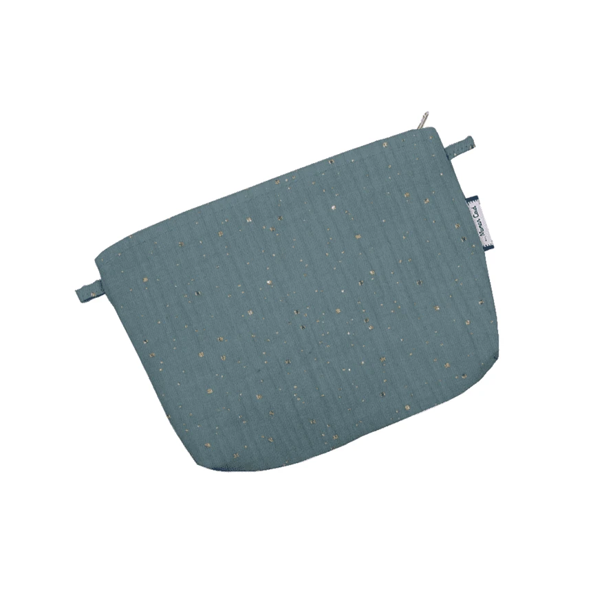 Tiny Coton Clutch Bag Gaze Pois Or Bleu Gris 1 Tiny Coton Clutch Bag Gaze Pois Or Bleu Gris