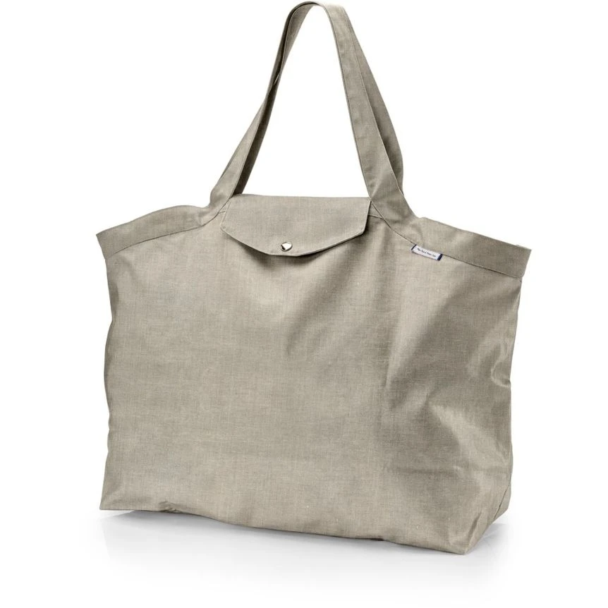 Tote Bag With A Zip Silver Linen 1 Tote Bag With A Zip Silver Linen
