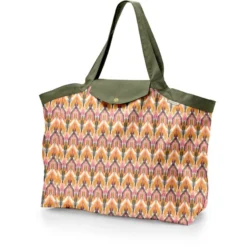 Tote Bag With A Zip Ikat Ocre