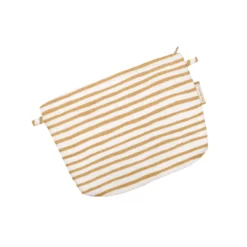 Tiny Coton Clutch Bag Rayé Or Blanc