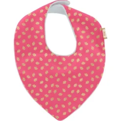 Bandana Bib Feuillage Or Rose