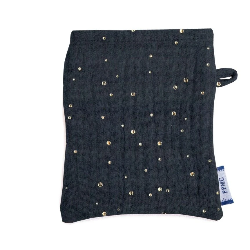 Make-Up Remover Glove Gaze Pois Or Marine 1 Make-Up Remover Glove Gaze Pois Or Marine