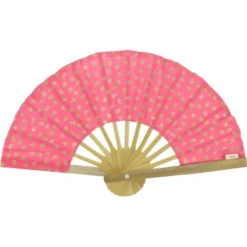 Hand-Held Fan Feuillage Or Rose