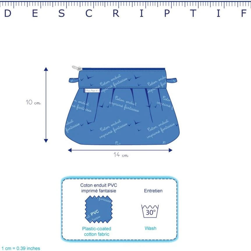 Mini Pleated Clutch Bag Pensées Marines 3 Mini Pleated Clutch Bag Pensées Marines – Image 3