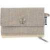 Zipper Pouch Card Purse Silver Linen