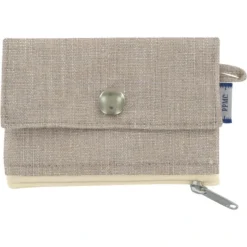 Zipper Pouch Card Purse Silver Linen