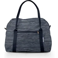 Bowling Bag Striped Silver Dark Blue