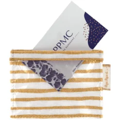 Badge Holder Rayé Or Blanc