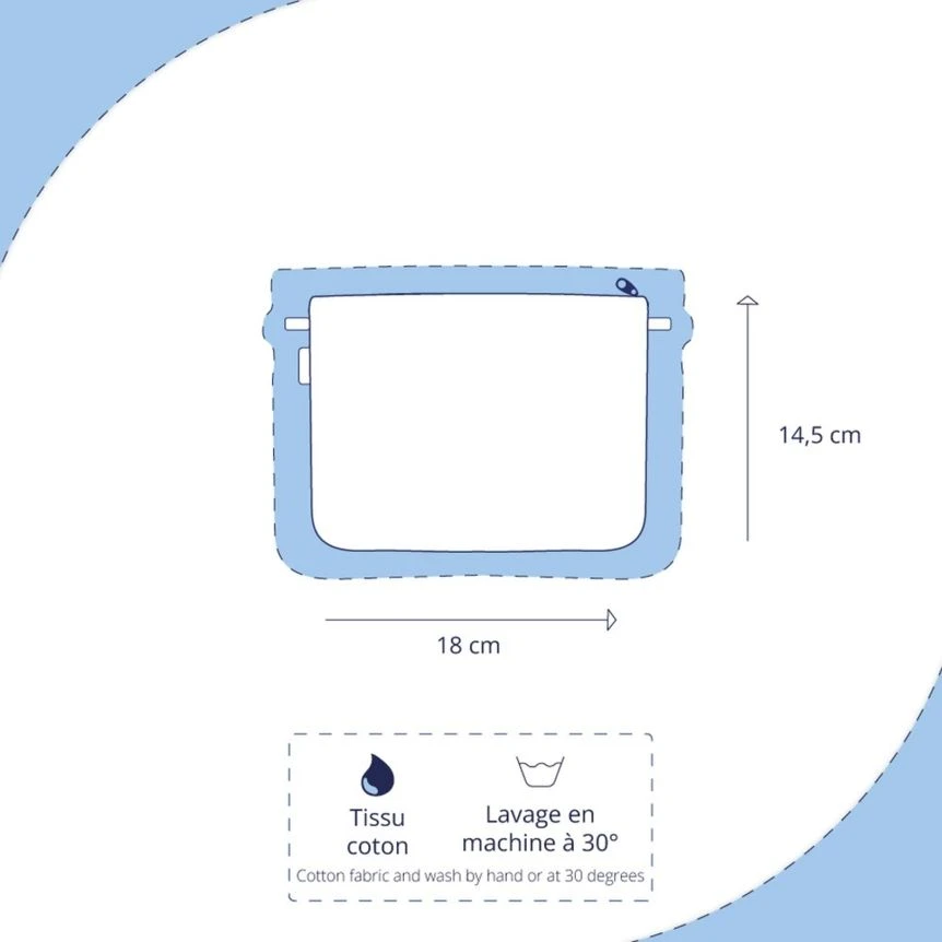 Tiny Coton Clutch Bag Gaze Pois Or Bleu Gris 3 Tiny Coton Clutch Bag Gaze Pois Or Bleu Gris – Image 3