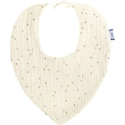 Bandana Bib Gaze Pois Or Écru