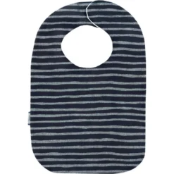 Bib - Baby Size Striped Silver Dark Blue