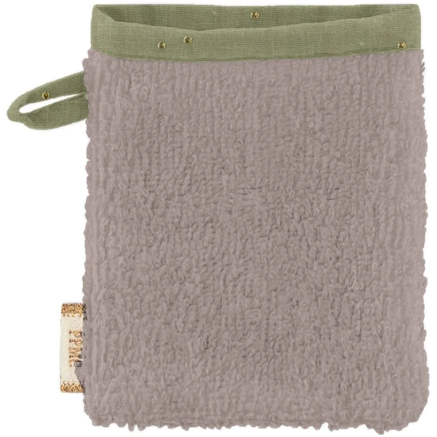 Make-Up Remover Glove Almond Green With Golden Dots Gauze 2 Make-Up Remover Glove Almond Green With Golden Dots Gauze – Image 2