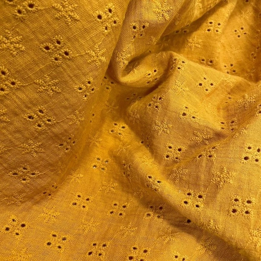 Bib - Baby Size Gaze Dentelle Ocre 3 Bib - Baby Size Gaze Dentelle Ocre – Image 3