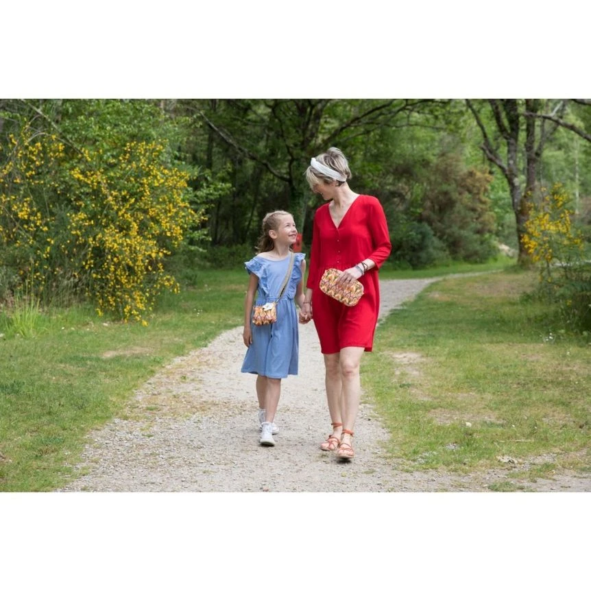 Mini Pleated Clutch Bag Ikat Ocre 2 Mini Pleated Clutch Bag Ikat Ocre – Image 2