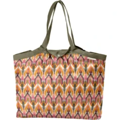 Pleated Tote Bag - Medium Size Ikat Ocre