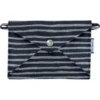 Little Envelope Clutch Striped Silver Dark Blue