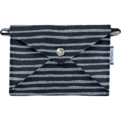 Little Envelope Clutch Striped Silver Dark Blue